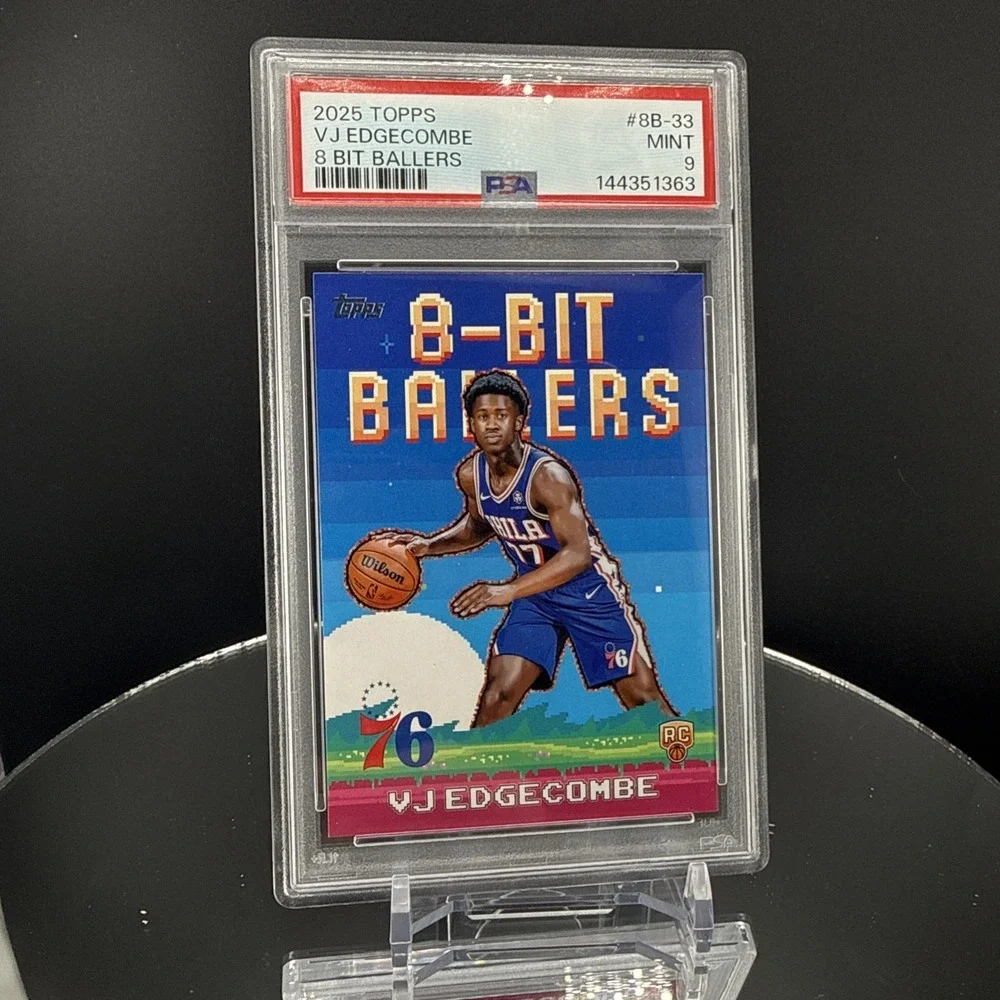 2025-26 TOPPS BASKETBALL 8 BIT BALLERS #8B-33 VJ EDGECOMBE ROOKIE RC PSA 9